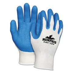 MCR Safety 9680S FlexTuff Work Gloves, White/Blue, Small, 10 gauge