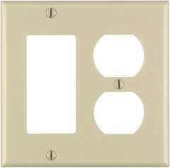 Leviton 80455-I 2-Gang Combination Wallplate 120 Volts Standard Size