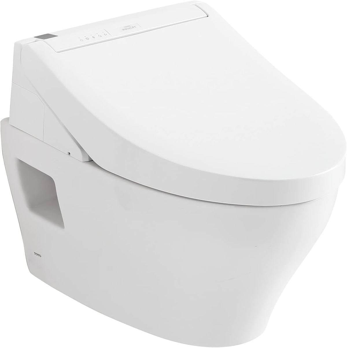 Toto CWT4283084CMFG#MS EP Wall-Hung Elongated Toilet and Washlet C5 Bidet Seat DuoFit In-Wall 0.9 and 1.28 GPF Dual-Flush Tank System Matte Silver