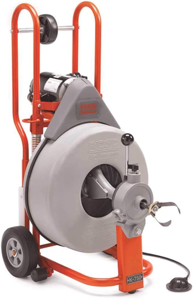 RIDGID 42007 K-750 Drum Machine with C-100 3/4 Inch x 100 Foot Inner Core Cable and AUTOFEED Control