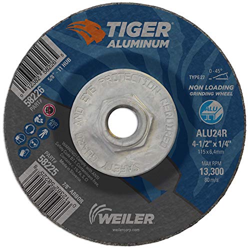 Weiler 58226 Aluminum Combo Wheels Type 27 4-1/2 dia 5/8 arbor 24 grit