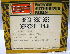 Carrier 38CQ660029 Defrost Relay 10A 208-240V (30-45-90 Minute Timer) Replacement 38CQ660029