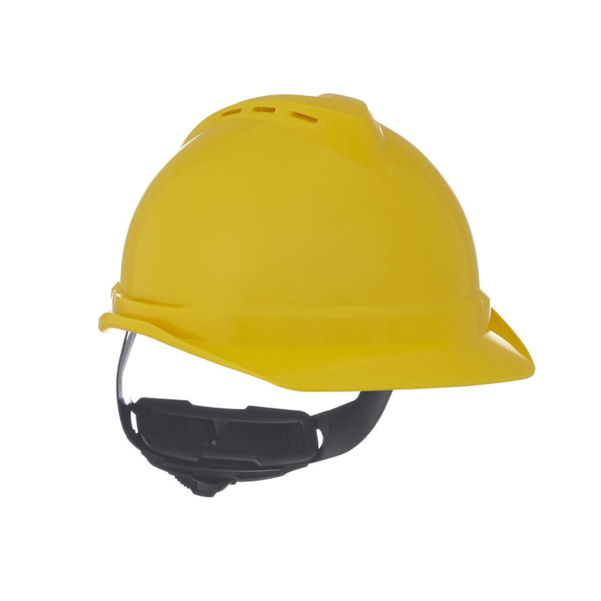 MSA 10034029 V-Gard 500 Cap Style Safety Hard Hat with 6-Point Fas-Trac III Ratchet Suspension in Yellow