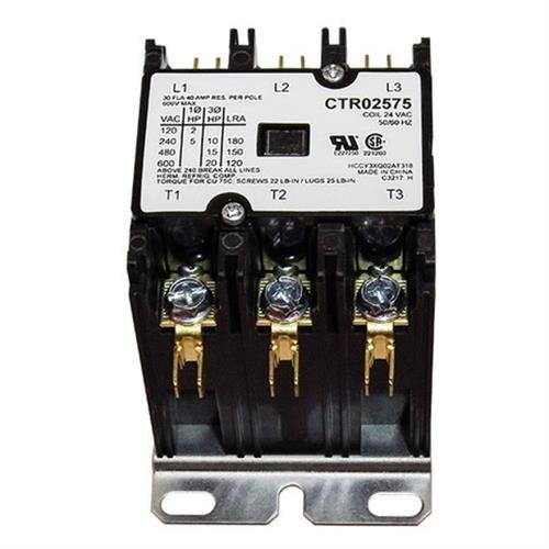 Trane CTR02575 Contactor 24 VAC Coil 3 Pole 50/60 HZ