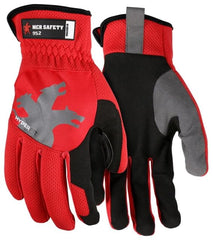 MCR Safety 952L HyperFit Mechanics Work Gloves Synthetic Leather Palm Reflective Logo