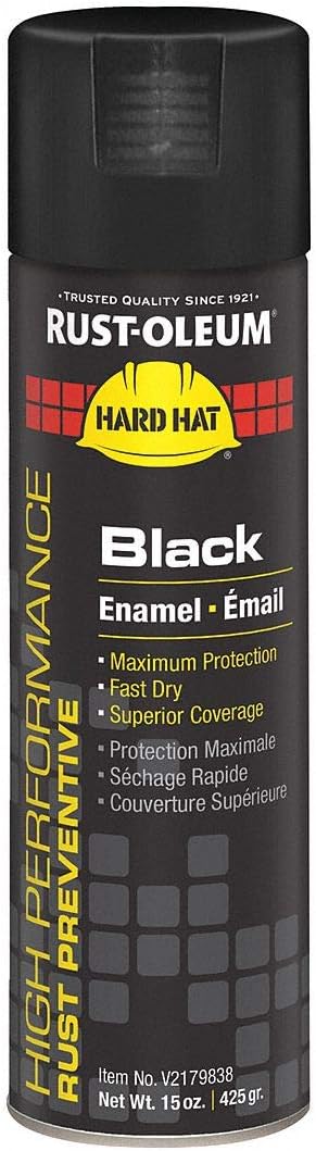 Rust-Oleum V2179838 High Performance V2100 Rust Preventive Enamel Spray Paint, Black, 20 fl oz, 6-Pack