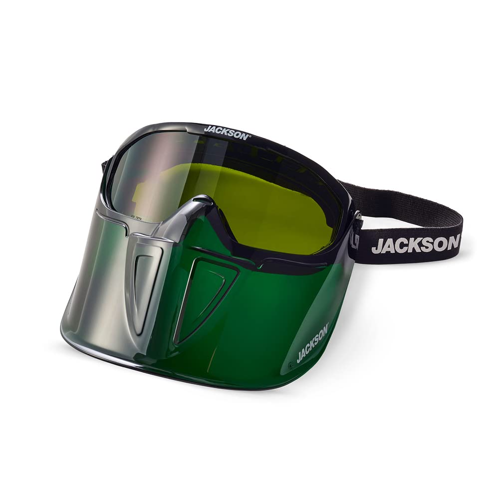 Jackson Safety 21002 GPL550 Premium Goggle with Detachable Face Shield, Anti-Fog Coating, Shade 5 IR Lens, Green