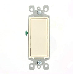 Leviton 5603-2T 15 Amp, 120/277 Volt, Decora Rocker 3-Way AC Quiet Switch, Residential Grade, Grounding Light Almond