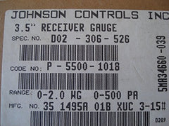 Johnson Controls P-5500-1018 Pressure Indicator Gauge 3-1/2 Inch