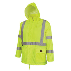 Pioneer V1080360U-XL High Visibility Rain Gear Safety Jacket and Bib Pants for Men