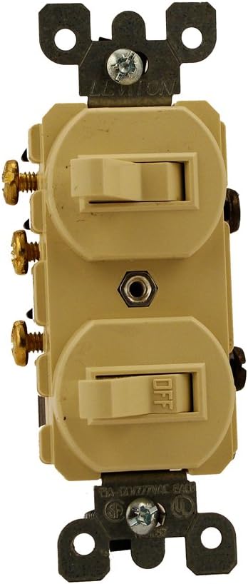 Leviton 5241-I Duplex Style Single-Pole/3-Way AC Combination Switch 15 Amp 120/277 Volt