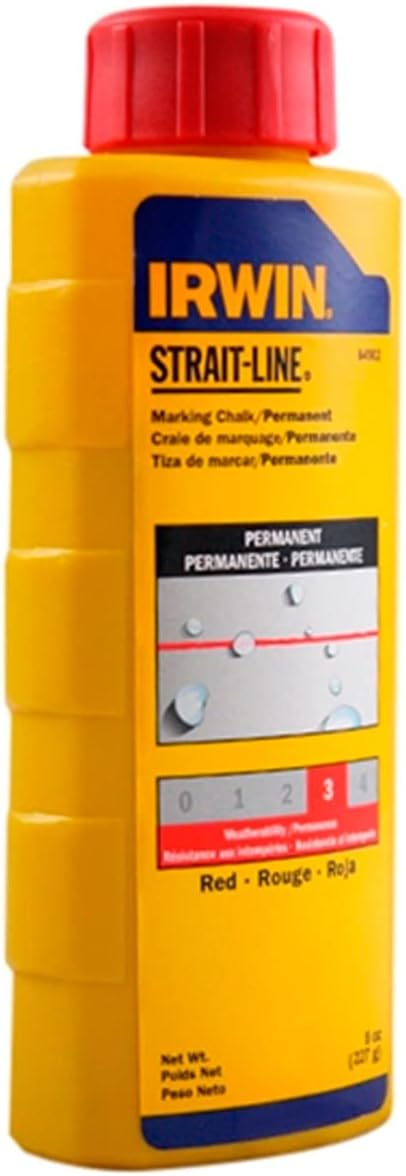 IRWIN 64902 Tools STRAIT-LINE Permanent Marking Chalk 8-ounce Red