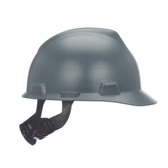 MSA 10203084 V-Gard Cap Style Safety Hard Hat With Fas-Trac III Ratchet Suspension Matte Grey