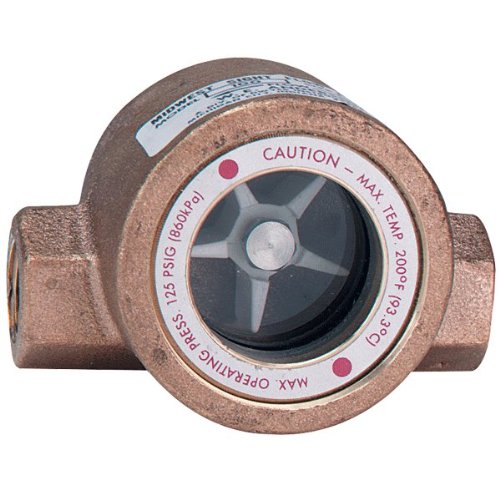 Dwyer SFI-100-3/4 Midwest Series Sight Flow Indicator, 3/4 Inch, Bronze Body, ABS Impeller