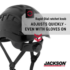 Jackson Safety 20927 CH-400V Climbing Style Vented Hard Hat Black 6 pt Rapid Dial