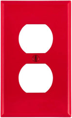 Leviton 80703-R 1-Gang Duplex Device Receptacle Wallplate Standard Size Thermoplastic Nylon Device Mount Red