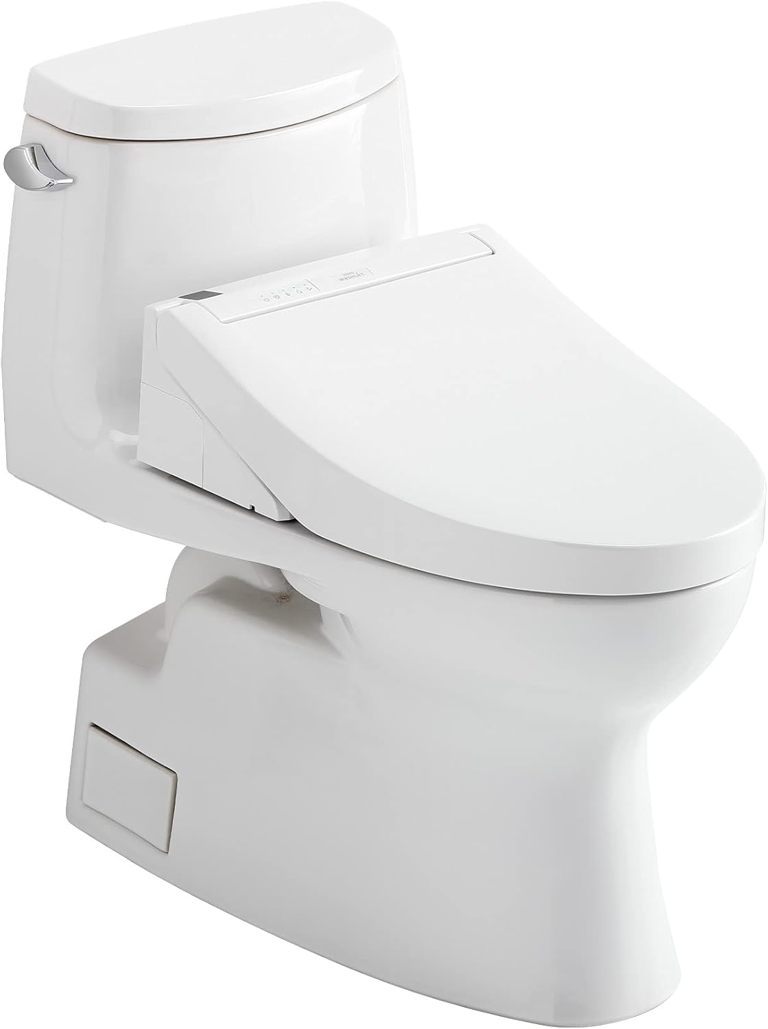 TOTO MW6143084CEFG#01 Carlyle II One-Piece Elongated 1.28 GPF Toilet and WASHLET+ C5 Bidet Seat Cotton White