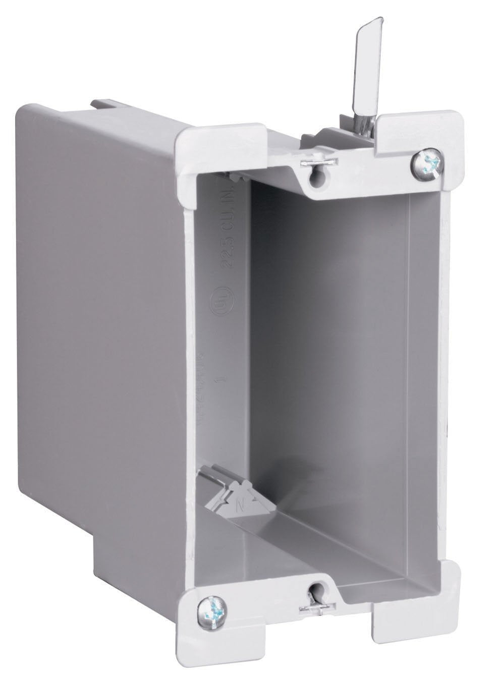 Pass & Seymour S122-W Switch/Outlet Box, 1-Gang, Depth: 3-1/2, Non-Metallic