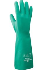 SHOWA 717-08 Unlined Nitrile Chemical Resistant Safety Glove 11 mil Medium Pack of 12 Pairs