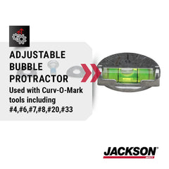 Jackson Safety 14797 Dial Set Level Curv-O-Mark Adjustable Protractor 180 Degree