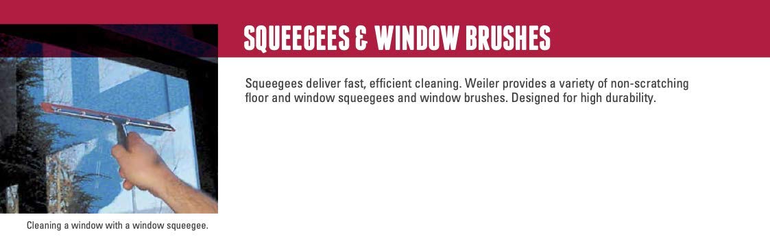 Weiler 45511 Floor Squeegee Curved Metal Frame Heavy-Duty Rubber Blade 36 inch