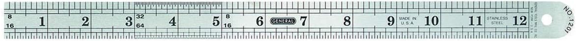 General Tools 1201ME 12-inch Flex Precision Stainless Steel Ruler