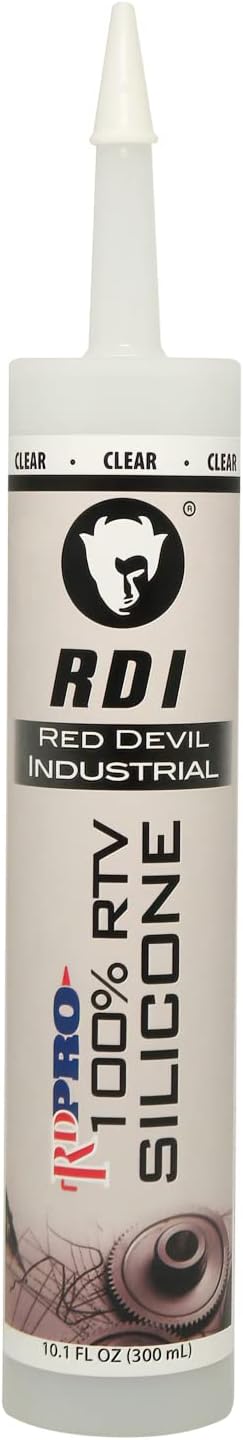 Red Devil 08260I RD PRO Industrial Grade RTV 100% Silicone Weather-Resistant Sealant 10.1 oz Tube Clear 1-Pack