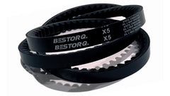 BESTORQ AX57 Rubber V-Belt, Single Raw Edge, Notched, 59 inches Length, Black