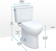 TOTO MW7763084CSFG#01 Drake WASHLET+ Elongated 1.6 GPF Universal Height Tornado Flush Toilet with C5 Bidet Seat