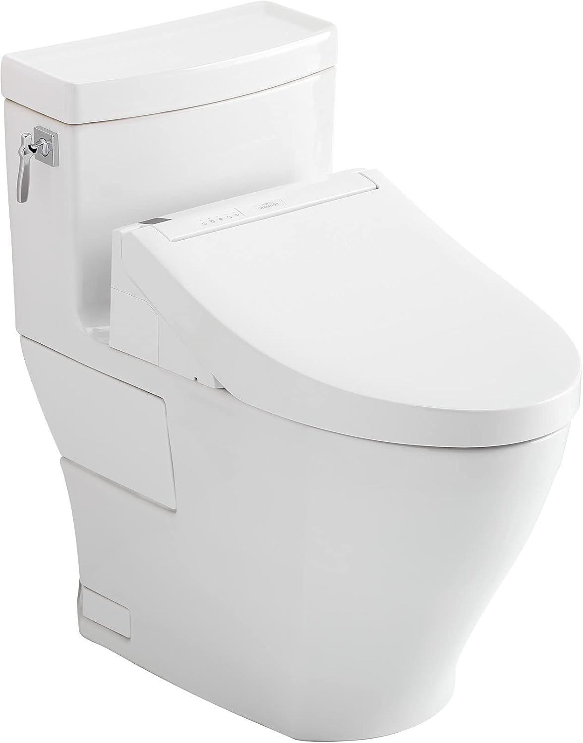 Toto MW6263084CEFG01 Washlet+ Aimes One-Piece Elongated 1.28 GPF Toilet and C5 Bidet Seat Cotton White