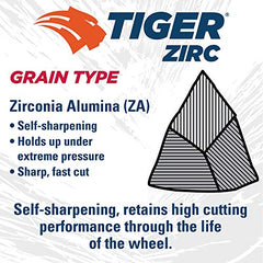 Weiler 58078 Tiger Zirc Grinding Wheel 6 inch 1/4 inch 5/8-11 Nut (Pack of 10)