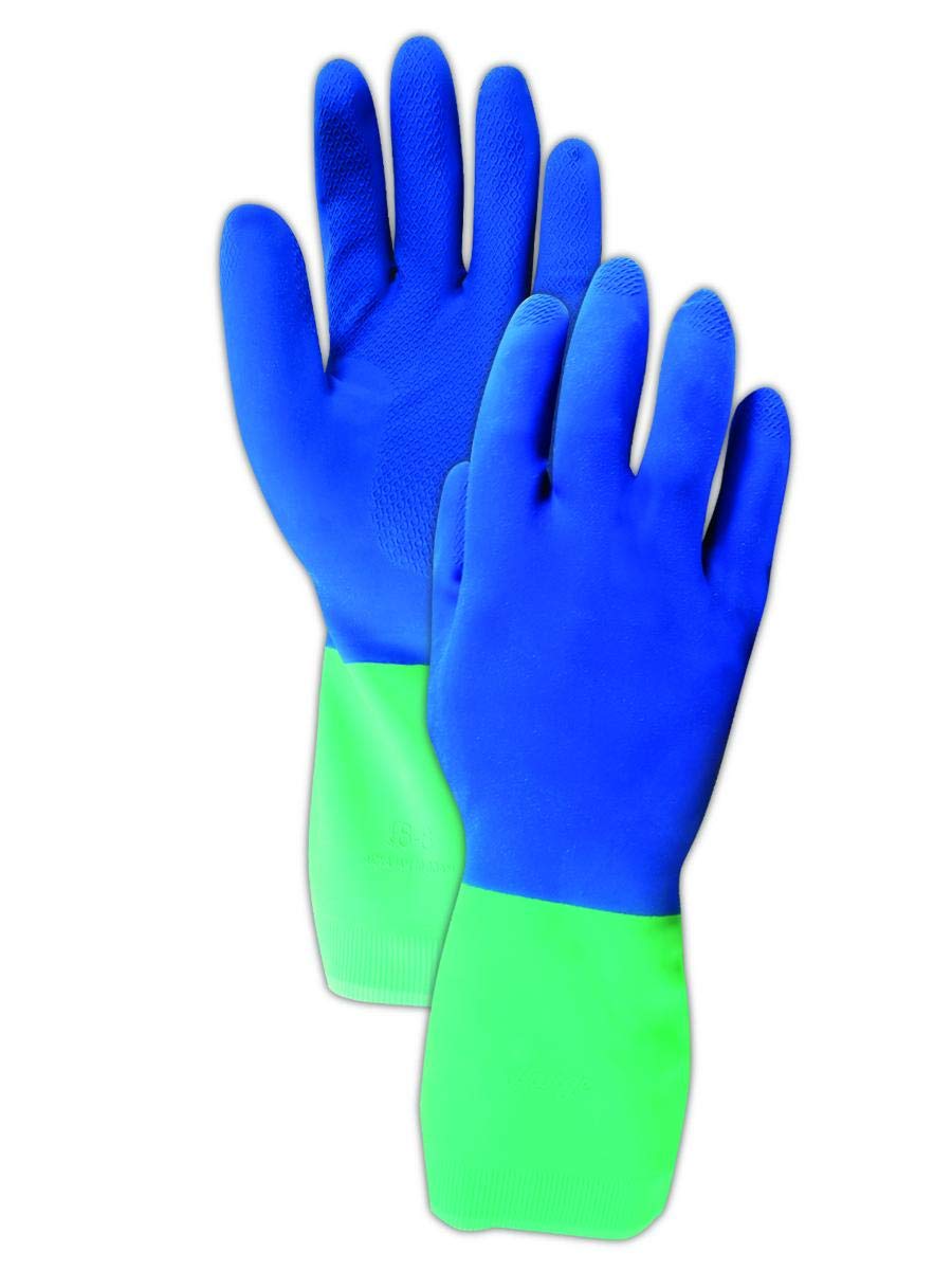 MAPA Professional 293429 ProTector AFR-282 Natural Latex Blended Nitrile Glove, Chemical Resistant, Size 9