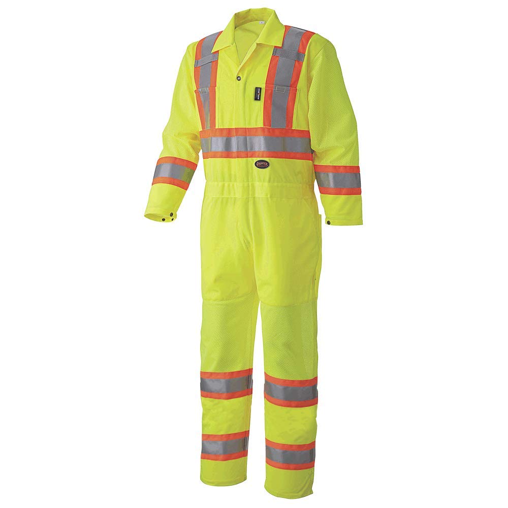 Pioneer V1070160U-4XL High Visibility Polyester Knit Traffic Safety Coverall 4XL