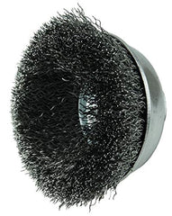 Weiler 13178 Crimped Wire Cup Brush 3-1/2 in Dia. Steel Wire Fill 3/8-24 UNF Nut Made in the USA