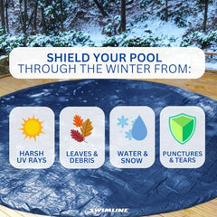 Swimline PCO81628 Deluxe 12 x 24 Foot Oval Winter Pool Cover 4 Foot Overlap Blue/Black