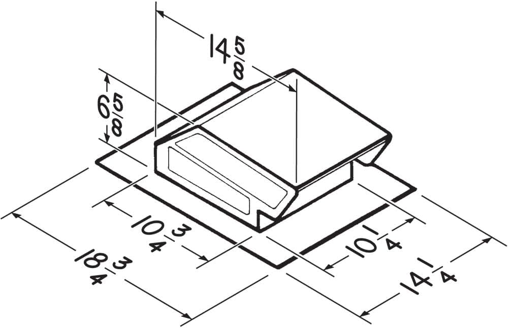 Broan-NuTone 634 Broan Steel 3-1/4x 10 Roof Cap for 3-1/4 x 10 8-Inch Round Duct