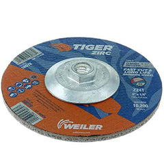 Weiler 58078 Tiger Zirc Grinding Wheel 6 inch 1/4 inch 5/8-11 Nut (Pack of 10)