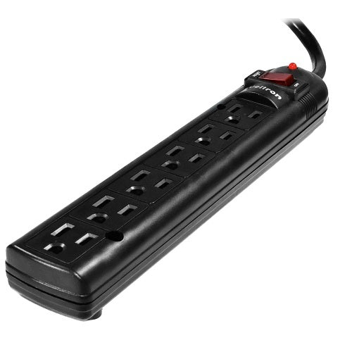 Weltron WSP-600PLF-20BK Power Strip, Outlet 20' Cord, Black