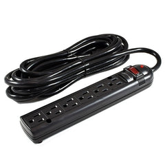 Weltron WSP-600PLF-20BK Power Strip, Outlet 20' Cord, Black