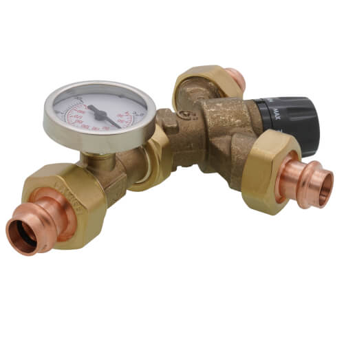 Caleffi 520416A AngleMix 3-Way Mixing Valve 1/2 press union