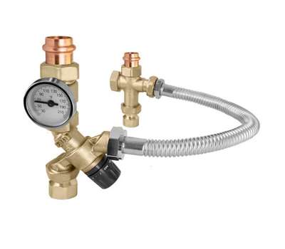 Caleffi 520510AX 3/4 MNPT Outlet Tankmixer Water Heater Mixing Valve w/ Gauge