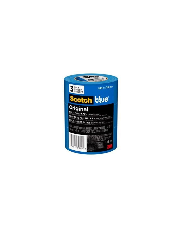 3M 3M 7100188352 ScotchBlue Original Painter's Tape (1.88 in x 60 yd, 3 Rolls/Pack) 2090-48EP3