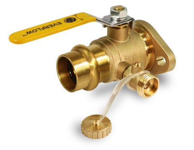 Everflow 520R034 3/4 Press Rotating F/P Flange Ball Valve with Purge - Nuts & Bolts