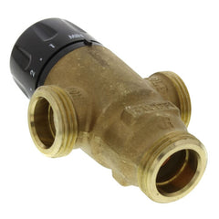 Caleffi 521416A 3-Way Thermostatic Mixing Valve 1/2 Inch Press Connections with Temperature Gauge