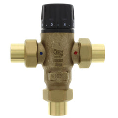 Caleffi 521509A 3-Way Thermostatic Mixing Valve Low-Lead Brass 3/4 Sweat