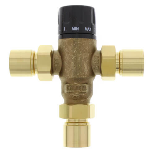 Caleffi 521609A 3-Way Thermostatic Mixing Valve 1 Inch Sweat