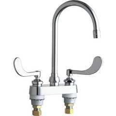 Chicago Faucet 895-317GN2AE35ABCP Lavatory Faucet CC 2 Wrist Blade Gooseneck Less Drain Chrome 1.5GPM