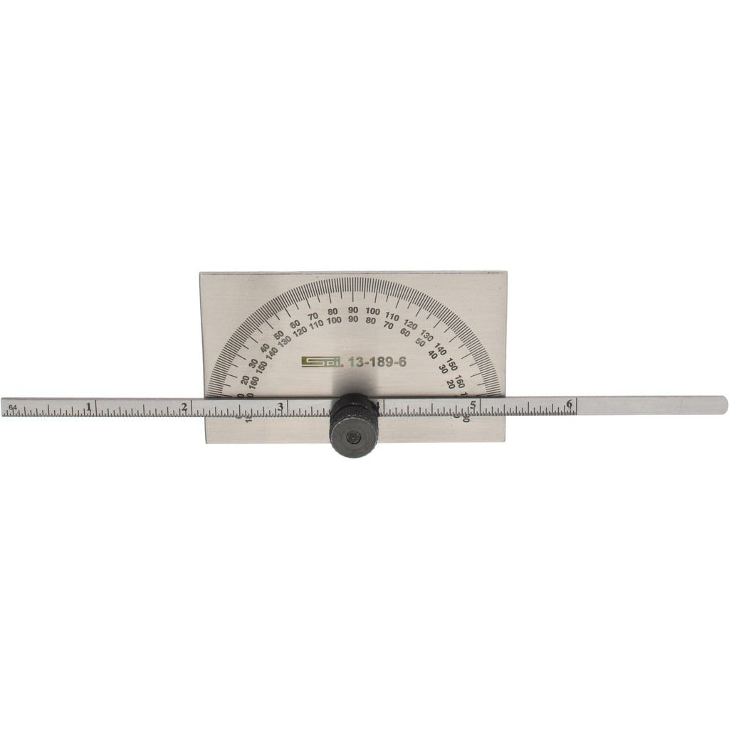 SPIROTHERM Spi 13-189-6 Rectangle Head Protractor and Depth Gage