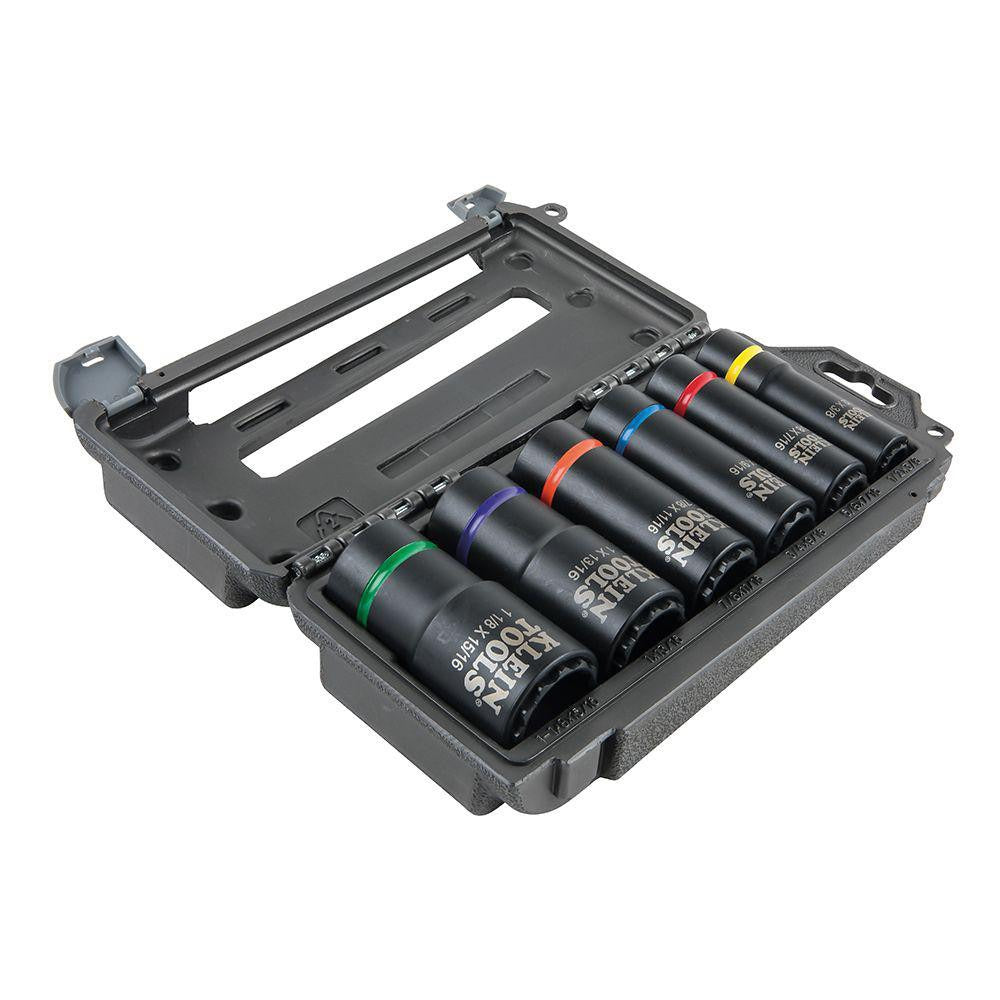 KLEIN TOOLS Klein Tools 66010 Deep Impact Socket Set 6 Pc 12 Point