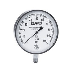 Trerice 620B4502LA100 Pressure Gauge 100 Pounds per Square Inch 4-1/2 Inch x 1/4 Inch NPT Lower